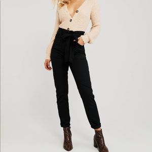 Abercrombie & Fitch Black Paperbag Waist Pants